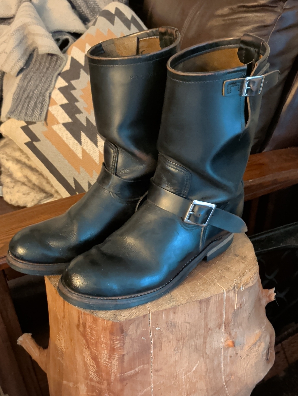 Red Wing Engineer Boot In Black Genuine Leather (Imported From Japan)